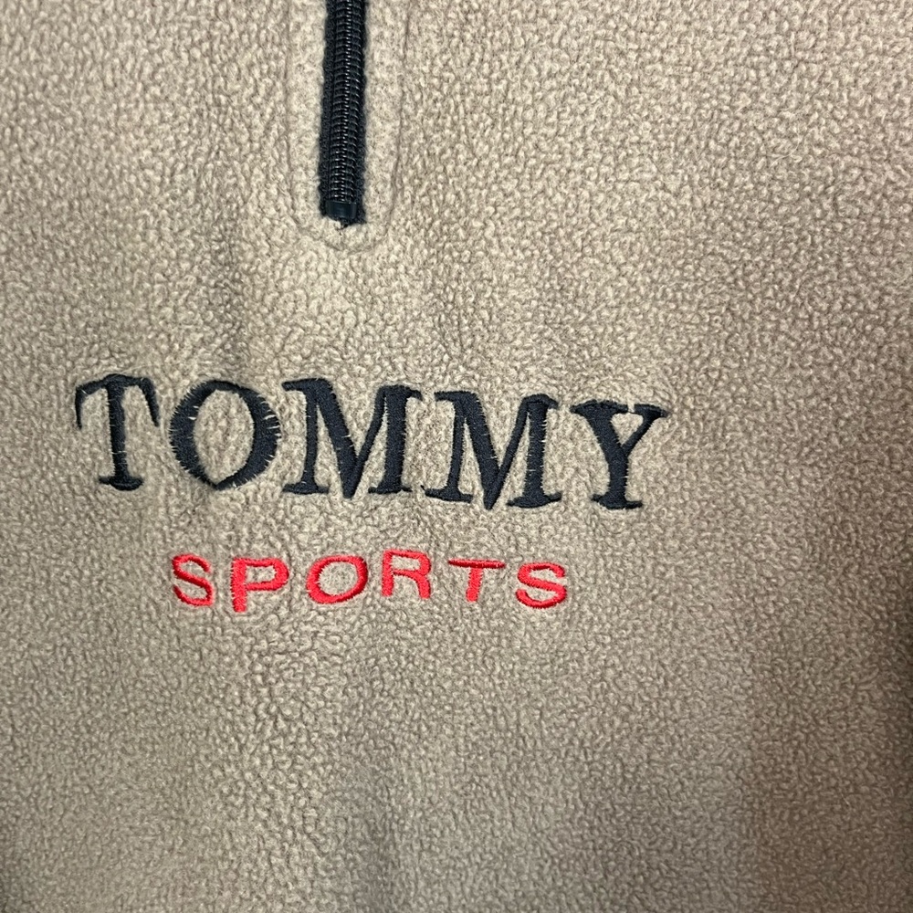 Vintage Tommy Sports 1/4 Zip Fleece Sweater Sz XL - Picture 4 of 10